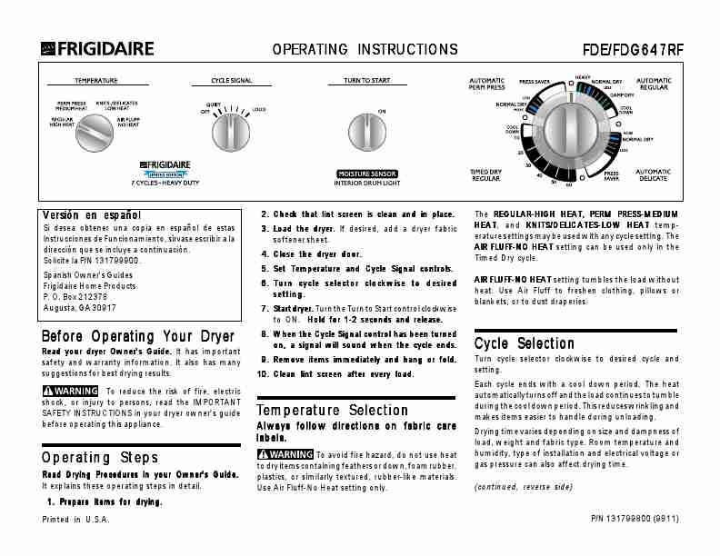 Frigidaire Clothes Dryer FDEFDG647RF-page_pdf
